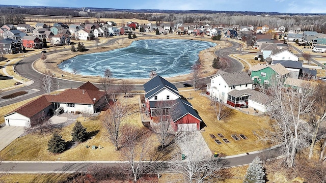 drone / aerial view with a residential view