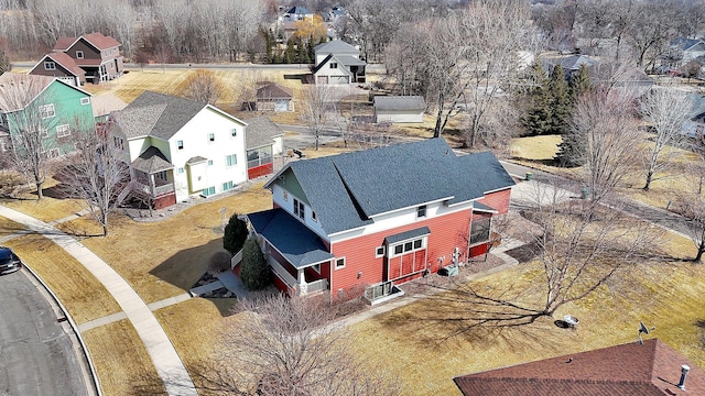 aerial view with a residential view