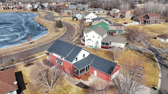 drone / aerial view with a residential view