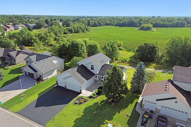 aerial view with a residential view