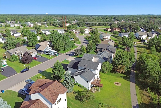 drone / aerial view with a residential view