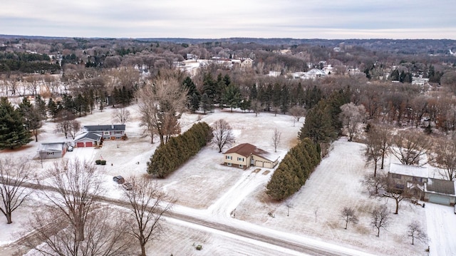 view of snowy aerial view