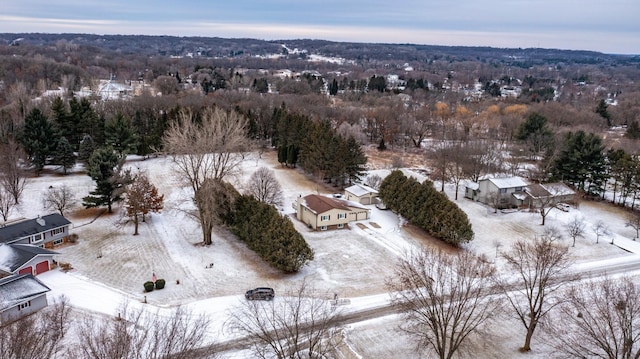 view of snowy aerial view