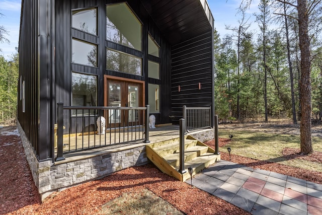 view of exterior entry with french doors