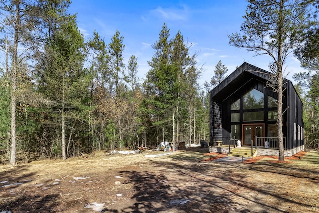 exterior space featuring french doors