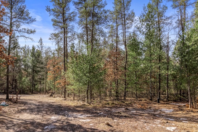 view of landscape with a forest view