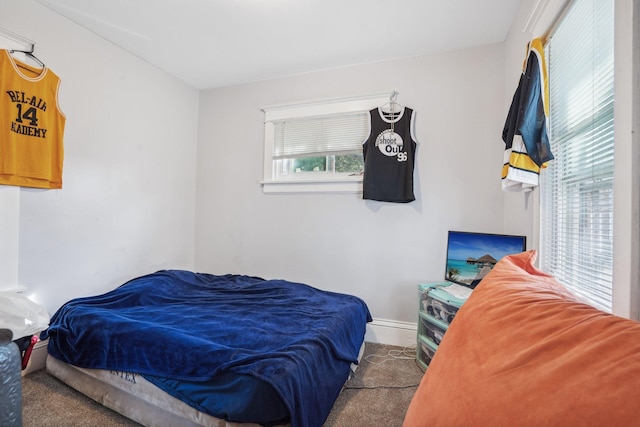 bedroom featuring baseboards and carpet flooring