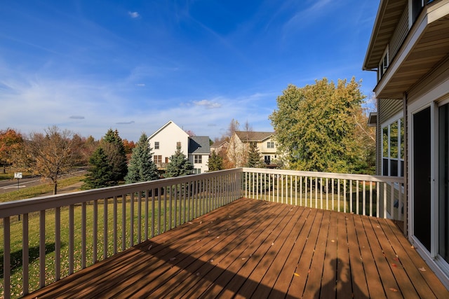 deck with a lawn