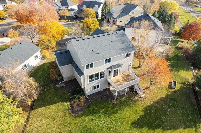 aerial view with a residential view