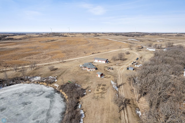 drone / aerial view with a rural view