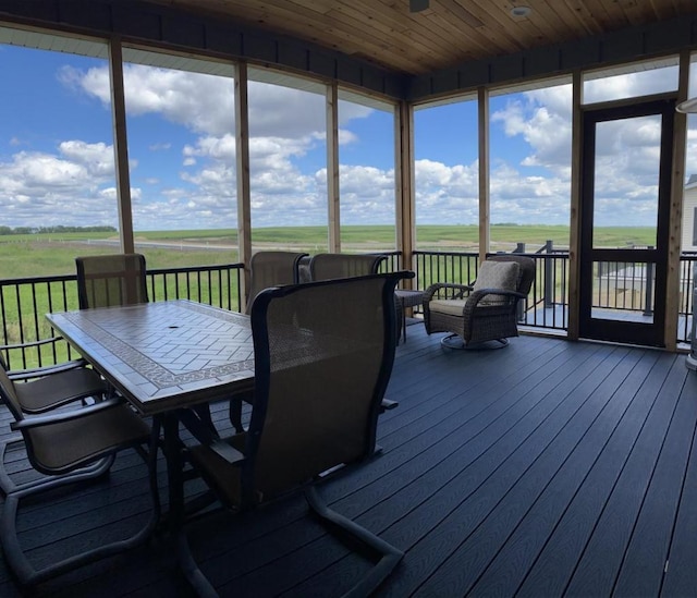 9551 230th St E, Lakeville, MN 55044 - sunroom / solarium with outdoor dining space, plenty of natural light, and view of golf course