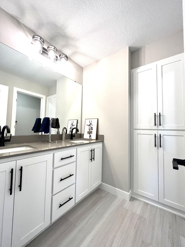 9551 230th St E, Lakeville, MN 55044 - bathroom with double vanity and a textured ceiling