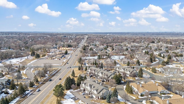 aerial view with a residential view