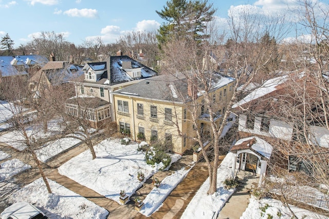 view of snowy aerial view