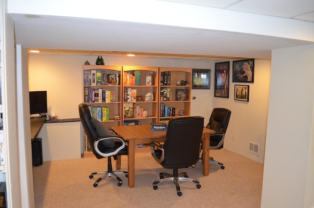 carpeted office with visible vents