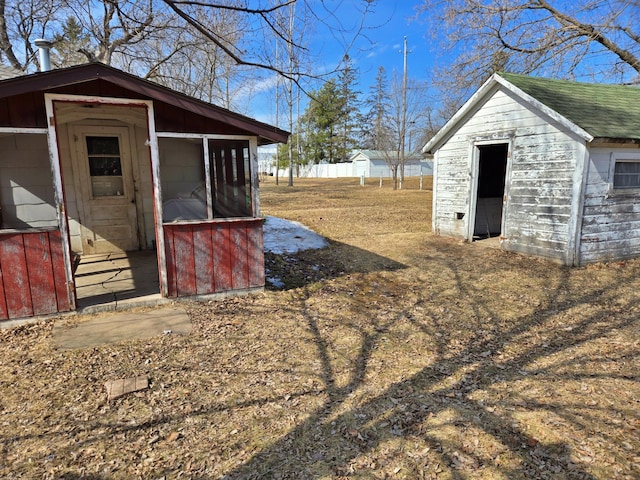 view of shed