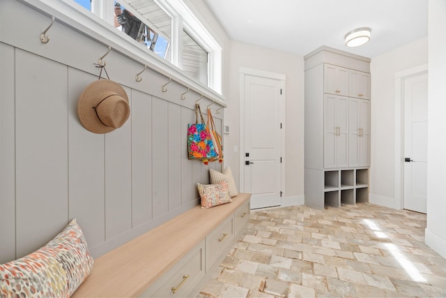 mudroom with baseboards