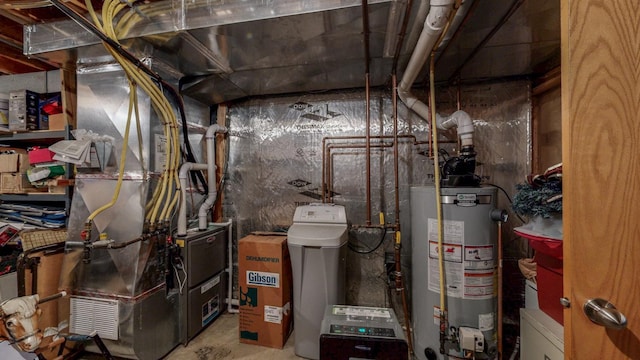 utility room featuring gas water heater