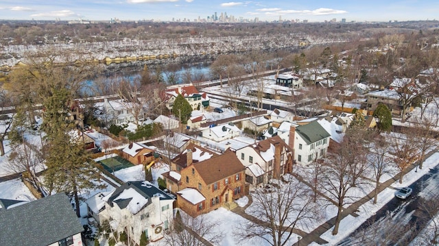 aerial view featuring a residential view