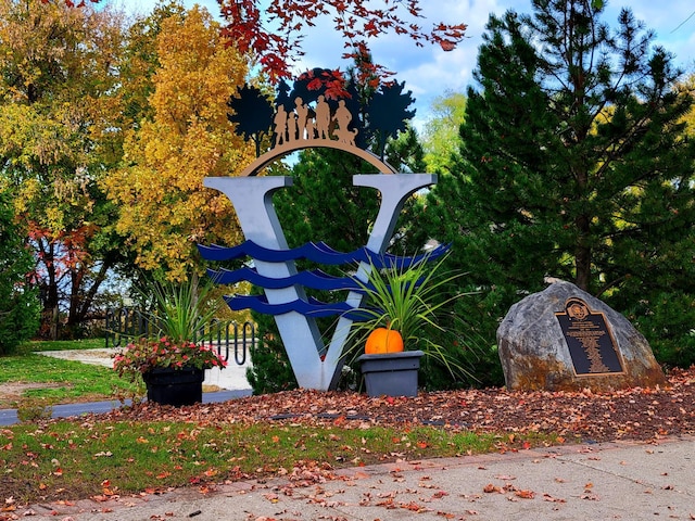 view of community sign