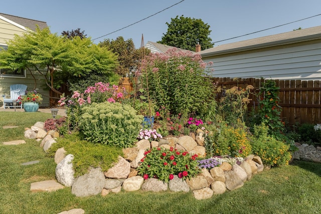 view of yard with fence