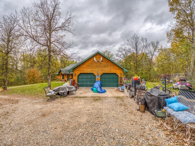 garage with driveway