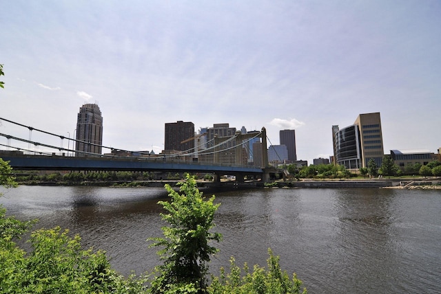 property view of water featuring a view of city