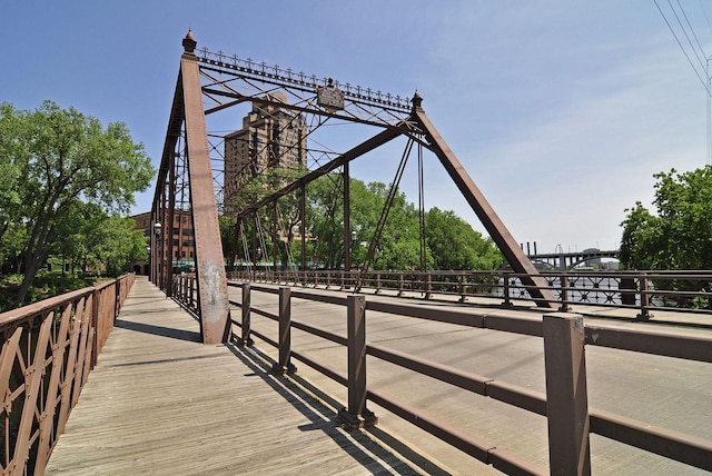 view of home's community with a pier