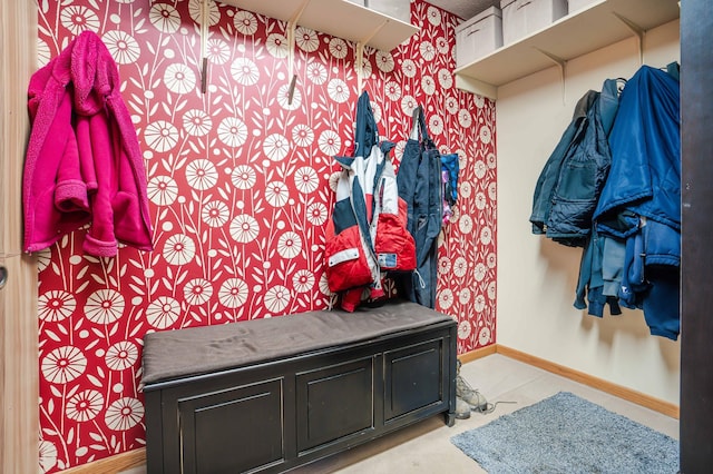 mudroom featuring baseboards