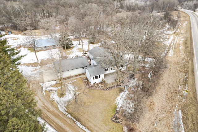 view of snowy aerial view