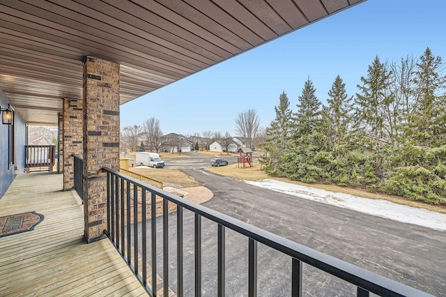 balcony with a residential view