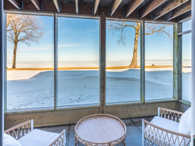 view of unfurnished sunroom