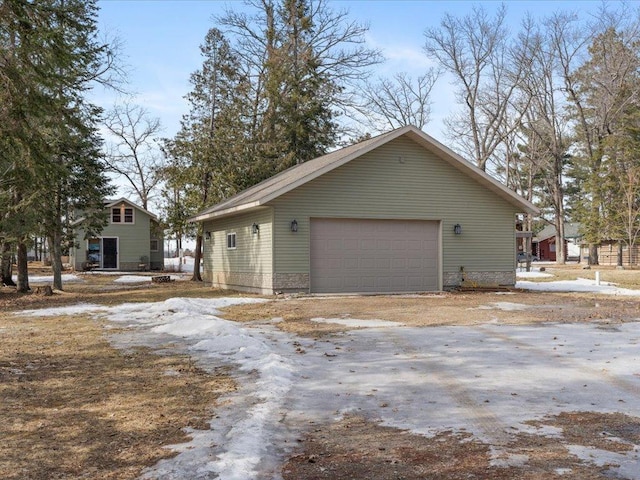 view of home's exterior with a garage