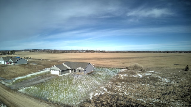 drone / aerial view featuring a rural view