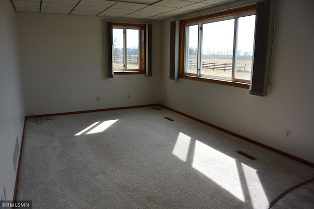 5501 70th St, Glencoe, MN 55336 - carpeted empty room featuring plenty of natural light, a drop ceiling, and baseboards