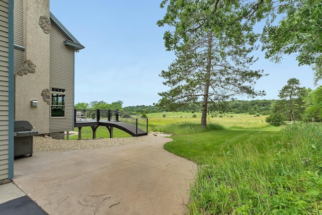 view of yard with a patio area