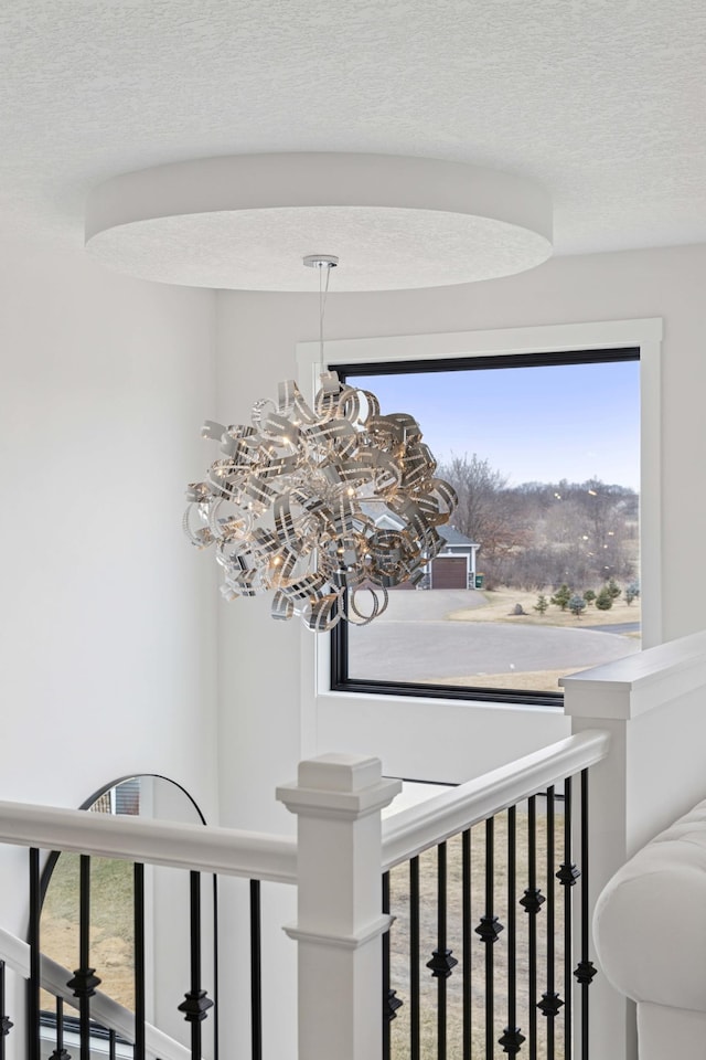 16419 Kiska St NE, Ham Lake, MN 55304 - detailed view of a textured ceiling and a chandelier
