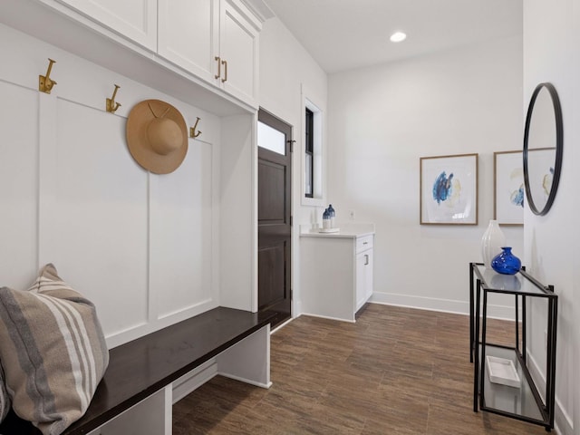 16419 Kiska St NE, Ham Lake, MN 55304 - mudroom with recessed lighting and dark wood finished floors