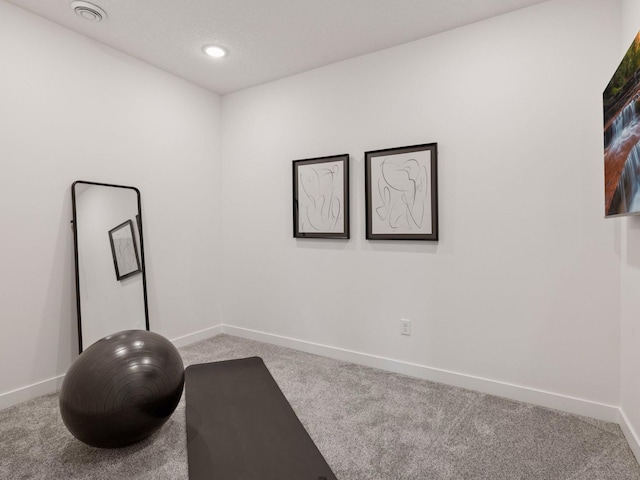 16419 Kiska St NE, Ham Lake, MN 55304 - exercise room featuring carpet floors and recessed lighting