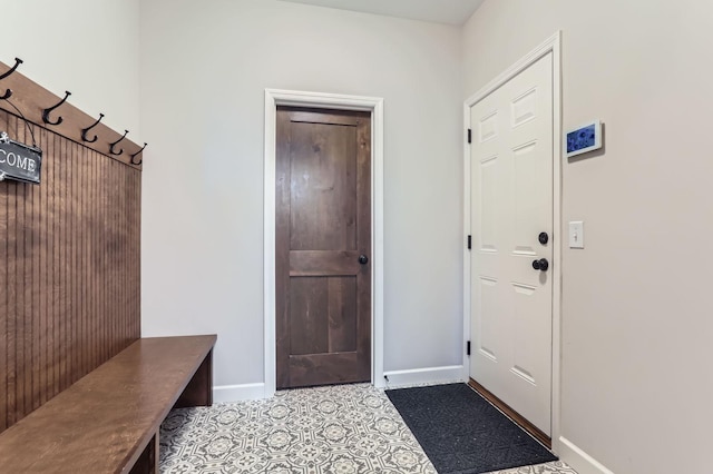 mudroom with baseboards