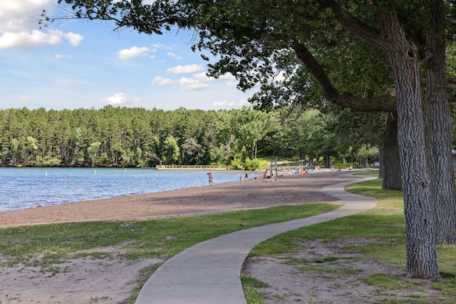 water view with a wooded view