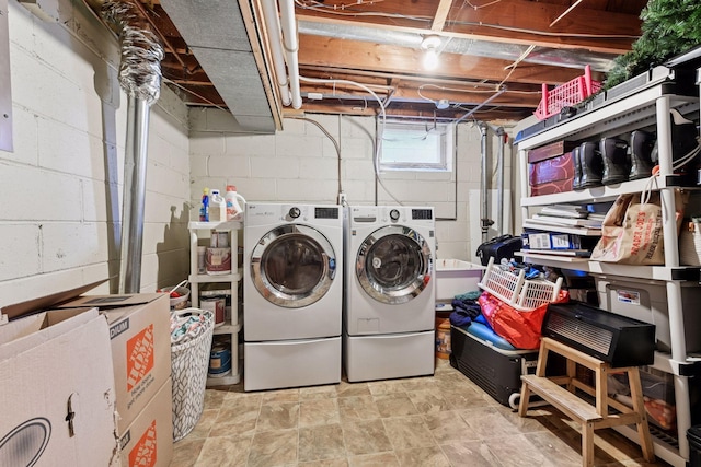 laundry room featuring independent washer and dryer and laundry area