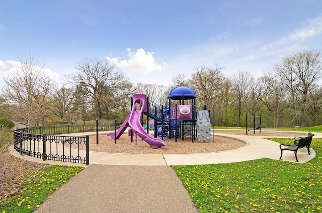 communal playground with a yard