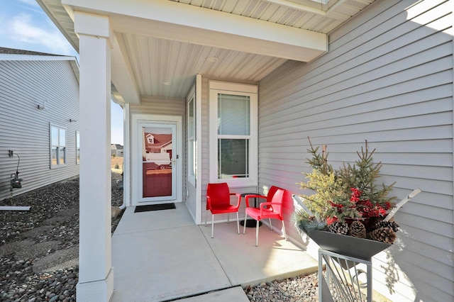 doorway to property with a porch