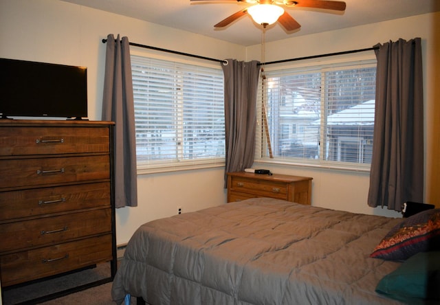 bedroom with a ceiling fan