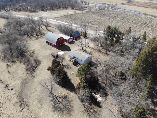 aerial view with a rural view