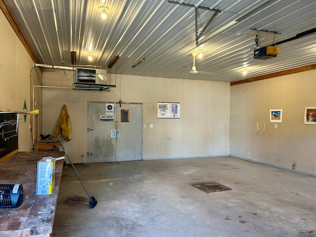 garage featuring a garage door opener