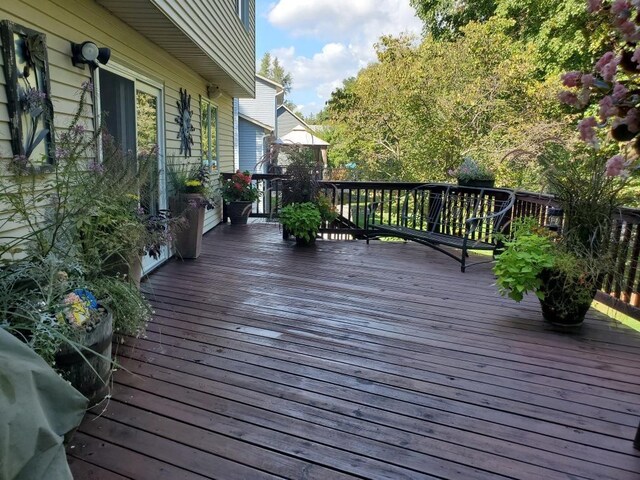 deck featuring grilling area