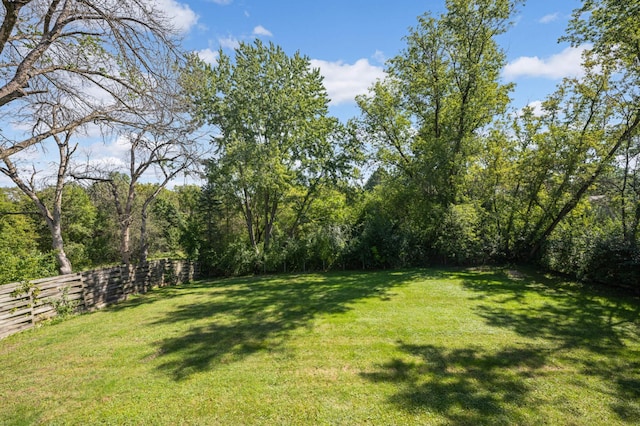 view of yard featuring fence