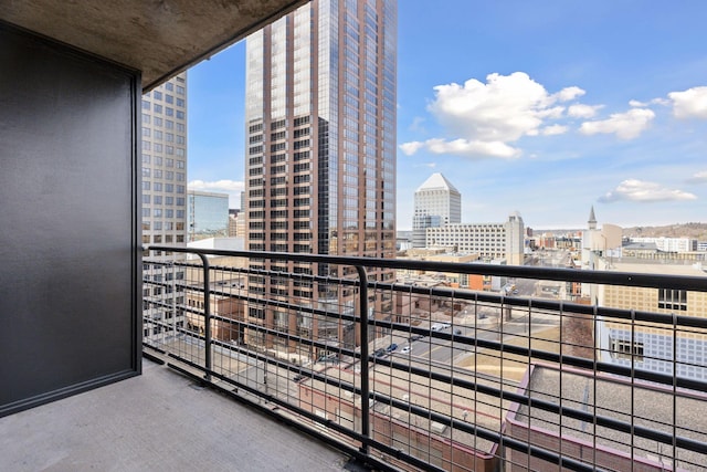 balcony featuring a city view